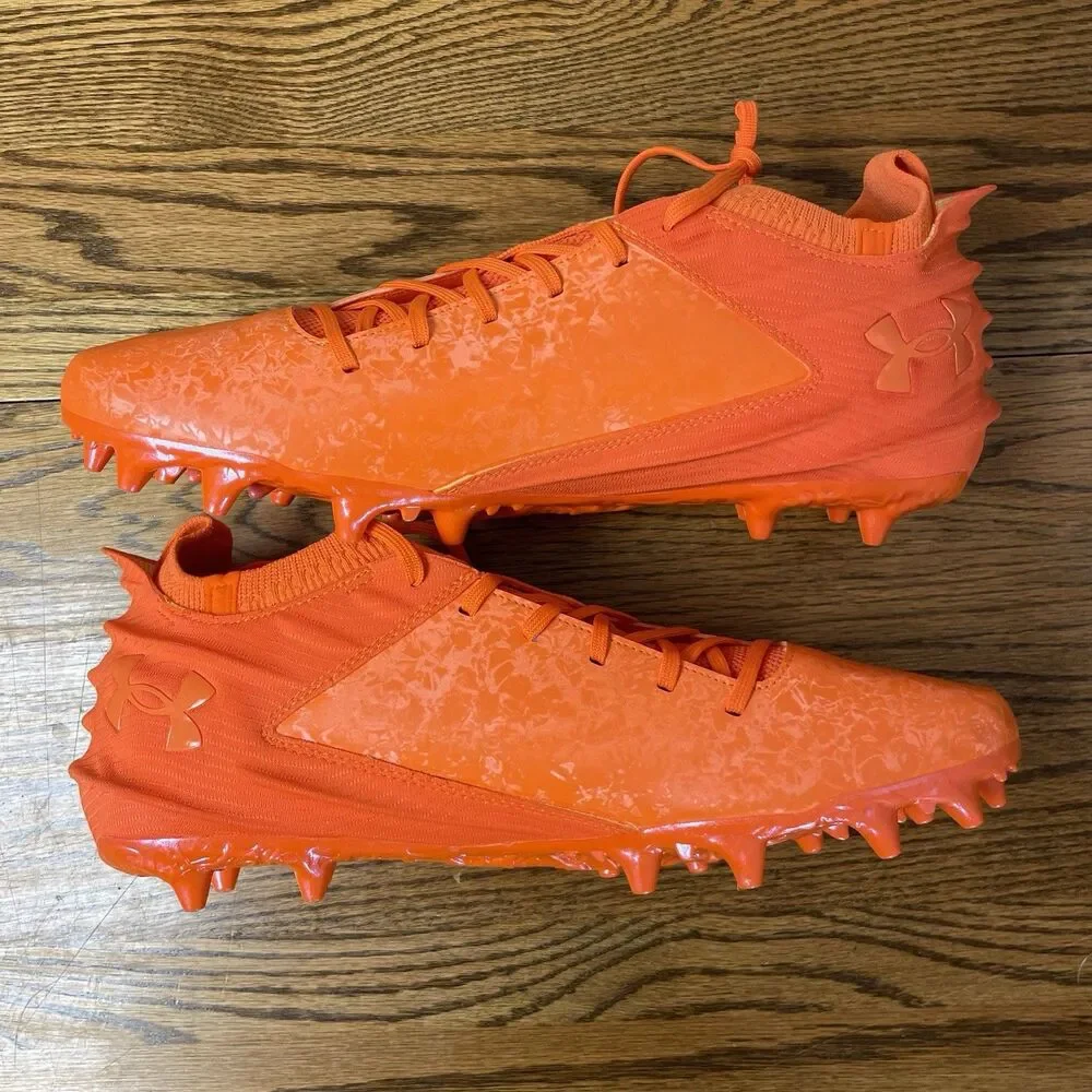 Under Armour Blur 2 MC Suede Orange Football Cleats Men's Size 16 NEW